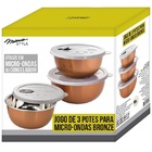 Conjunto De Potes Para Microondas 3 Peças An852bz Mimo Style