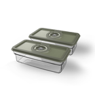 Conjunto de Potes Verde e Cinza com Fechamento a Vácuo Electrolux