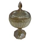 Conjunto De Potiche Bomboniere Na Cor Âmbar Com Brilho