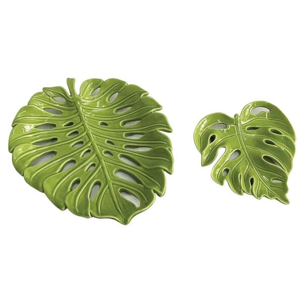 Conjunto De Pratos De Ceramica - Costela De Adao - 2 Pcs