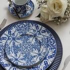 Conjunto De Pratos Fundos 06 Peças Azulejo Schmidt