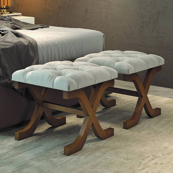 Conjunto De Puff Decorativo Com Detalhe Em Captonê - Lisboa -