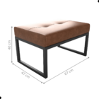 Conjunto De Puff Para Sala Elsa Rustico Whisky