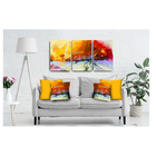 Conjunto De Quadro 70x150 Triptico E 4 Capas De Almofada Abst