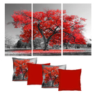 Conjunto De Quadro 70x150 Triptico E 4 Capas De Almofada Arvo