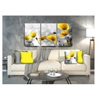 Conjunto De Quadro 70x150 Triptico E 4 Capas De Almofada Flor