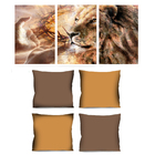 Conjunto De Quadro 70x150 Triptico E 4 Capas De Almofada Jesu