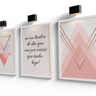 Conjunto De Quadros 60x40 Com Moldura Frases Motivacionais