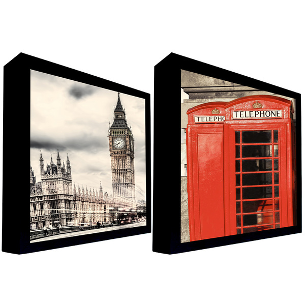 Conjunto De Quadros Decorativos 100x70 Cm Londres 003 Com Mol
