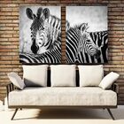Conjunto De Quadros Decorativos 135x135 Cm Zebra 022 Com Mold