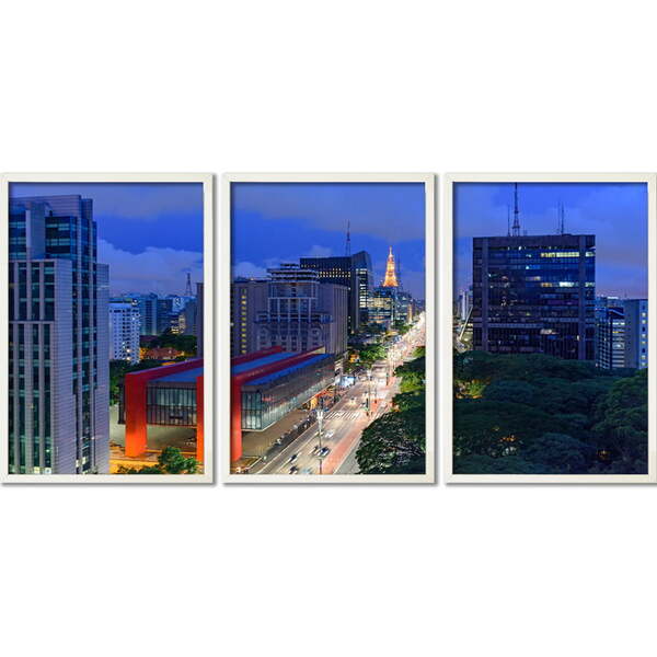 Conjunto De Quadros Decorativos Avenida Paulista Sem Vidro Br