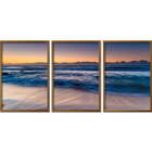 Conjunto De Quadros Decorativos Praia  Sem Vidro Marrom