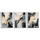 Conjunto De Quadros Trio Abstract Black Gold -- Br Artes