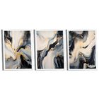 Conjunto De Quadros Trio Abstract Black Gold -- Br Artes