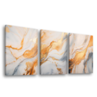 Conjunto De Quadros Trio Abstract Orange Gold -- Br Artes