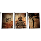 Conjunto De Quadros Trio Buddha Statue Wall -- Br Artes