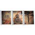 Conjunto De Quadros Trio Buddha Statue Wall -- Br Artes