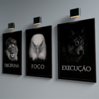 Conjunto De Quadros Trio Disciplina, Foco E Execução