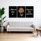 Conjunto De Quadros Trio Fé E Gratidão