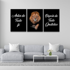 Conjunto De Quadros Trio Fé E Gratidão