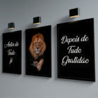 Conjunto De Quadros Trio Fé E Gratidão