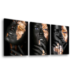 Conjunto De Quadros Trio Negras Douradas