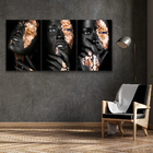 Conjunto De Quadros Trio Negras Douradas