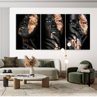 Conjunto De Quadros Trio Negras Douradas