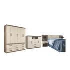 Conjunto De Quarto Casal Completo Ankara Castanha Off-white