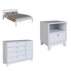 Conjunto De Quarto Casal Júlia De Madeira Maciça Com Cama De