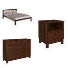 Conjunto De Quarto Casal Júlia De Madeira Maciça Com Cama De