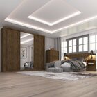 Conjunto De Quarto Completo 1 Guarda Roupa 1 Cômoda E Cabecei