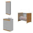 Conjunto De Quarto De Bebê Guarda Roupas 3 Portas 2 Gavetas C