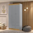 Conjunto De Quarto De Bebê Guarda Roupas 3 Portas 2 Gavetas C