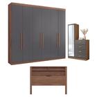 Conjunto De Quarto De Casal Completo Lavoie Jatobá Areia