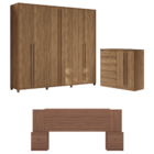 Conjunto De Quarto De Casal Completo Tremble Jatobá