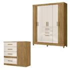 Conjunto De Quarto Guarda Roupa Malta Com Comoda Venus Freijo