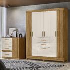 Conjunto De Quarto Guarda Roupa Malta Com Comoda Venus Freijo