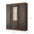 Conjunto De Quarto Jasmine Com Espelho Jatoba Grafite