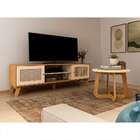 Conjunto De Rack Charlotte 2 Pt Com Mesa De Centro Redonda Ja