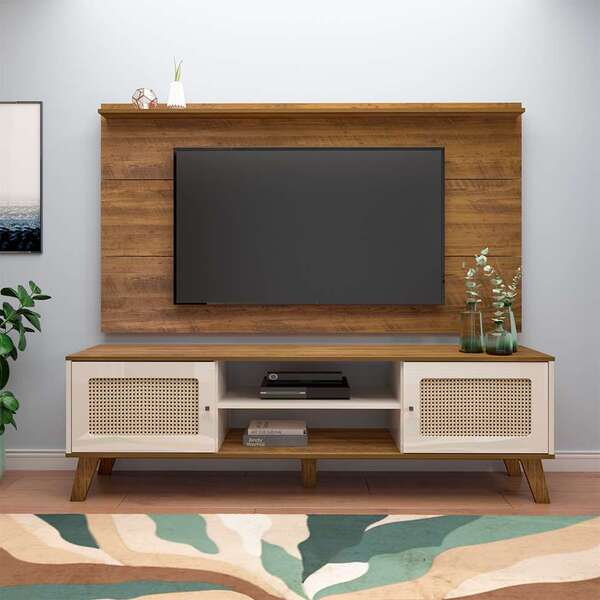 Conjunto De Rack Charlotte 2 Pt Com Painel Para Tv Até 42 Pol