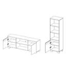 Conjunto De Rack E Estante Friso I Grafite E Siena