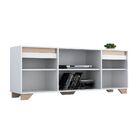 Conjunto De Rack E Estante Friso Iii Branco E Siena
