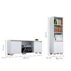 Conjunto De Rack E Estante Friso Iii Branco E Siena