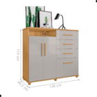 Conjunto De Roupeiro E Cômoda Itaúnas Naturalle Off White