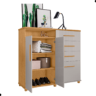 Conjunto De Roupeiro E Cômoda Itaúnas Naturalle Off White