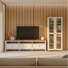 Conjunto De Sala 2 Peças Com 1 Rack E 1 Cristaleira Madeira M