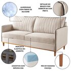 Conjunto De Sala De Estar 1 Sofá Dois Lugares Persa E 2 Poltr