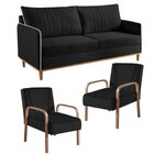 Conjunto De Sala De Estar 1 Sofá Dois Lugares Persa E 2 Poltr