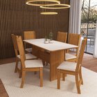 Conjunto De Sala De Jantar 1 Mesa Tampo Retangular  Mdf 6 Cad